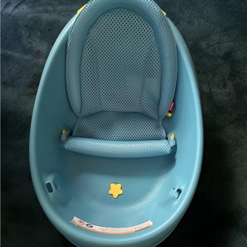 Skip Hop Baby Bath Tub: Moby 3-Stage Smart Sling Tub, Blue